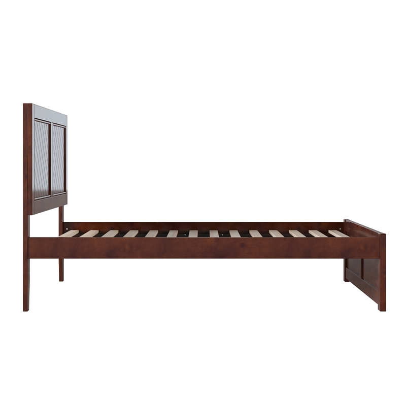 Canyon Full Wood Platform Bed with Matching Footboard in Walnut