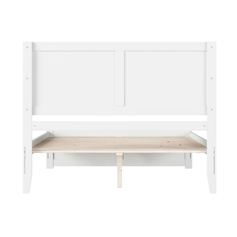 Canyon Queen Wood Platform Bed with Matching Footboard in White