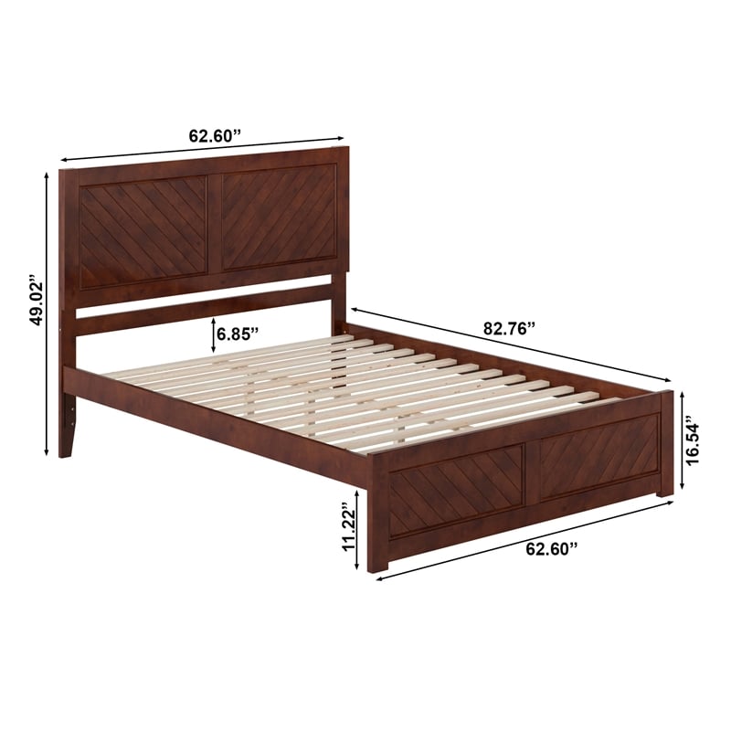 Canyon Queen Wood Platform Bed with Matching Footboard in Walnut