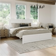 Canyon King Wood Platform Bed with Matching Footboard in White