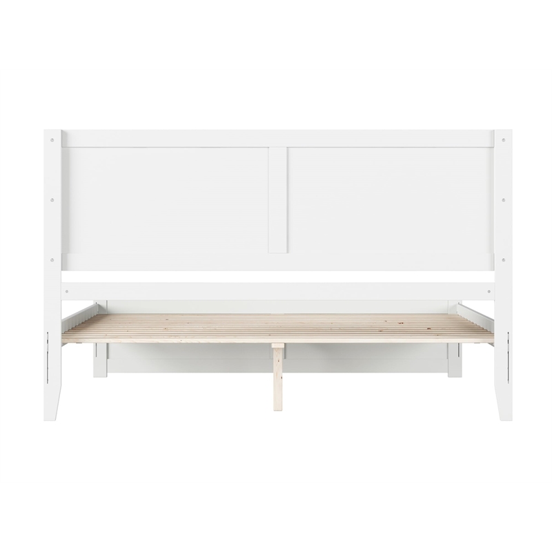 Canyon King Wood Platform Bed with Matching Footboard in White