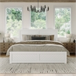 Canyon King Wood Platform Bed with Matching Footboard in White