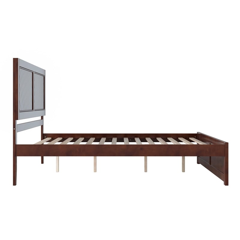 Canyon King Wood Platform Bed with Matching Footboard in Walnut