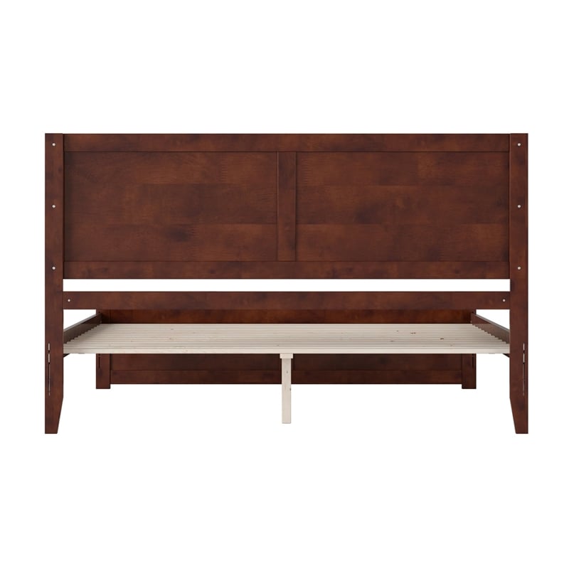 Canyon King Wood Platform Bed with Matching Footboard in Walnut