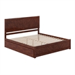 Canyon King Wood Platform Bed with Matching Footboard & Trundle in Walnut
