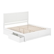 Canyon King Storage Wood Platform Bed with Matching Footboard in White