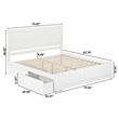 Canyon King Storage Wood Platform Bed with Matching Footboard in White