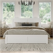 Canyon King Storage Wood Platform Bed with Matching Footboard in White