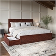 Canyon King Storage Wood Platform Bed with Matching Footboard in Walnut