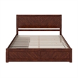 Canyon King Storage Wood Platform Bed with Matching Footboard in Walnut