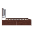Canyon King Storage Wood Platform Bed with Matching Footboard in Walnut