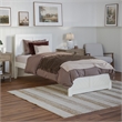 Canyon Twin XL Wood Platform Bed with Matching Footboard in White