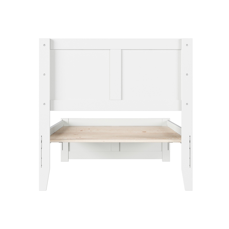 Canyon Twin XL Wood Platform Bed with Matching Footboard in White