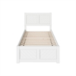 Canyon Twin XL Wood Platform Bed with Matching Footboard in White