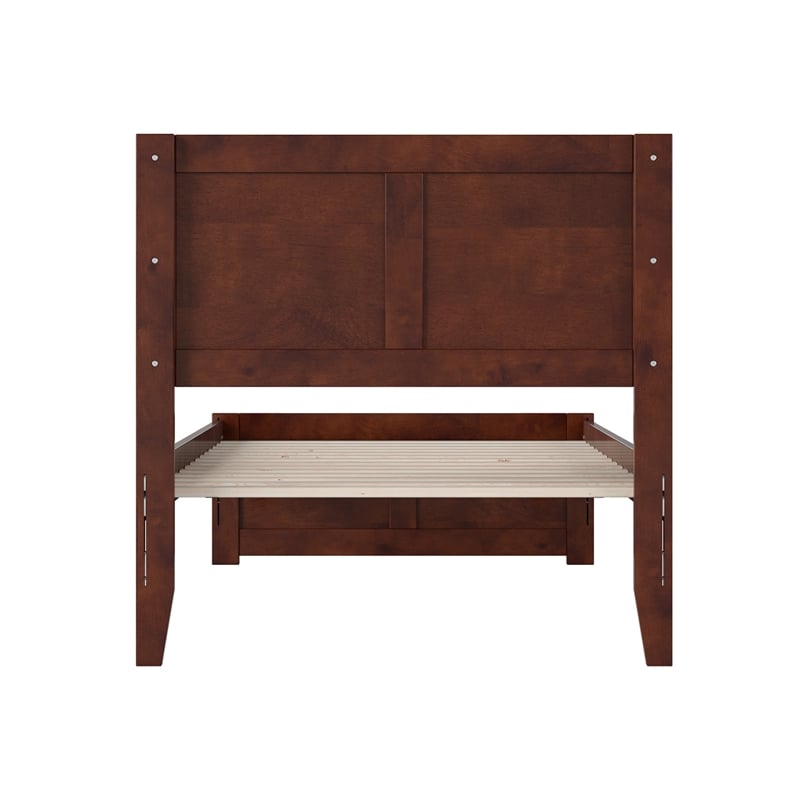 Canyon Twin XL Wood Platform Bed with Matching Footboard in Walnut