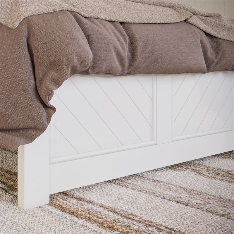 Canyon Twin XL Foundation Bed Frame with Matching Footboard in White