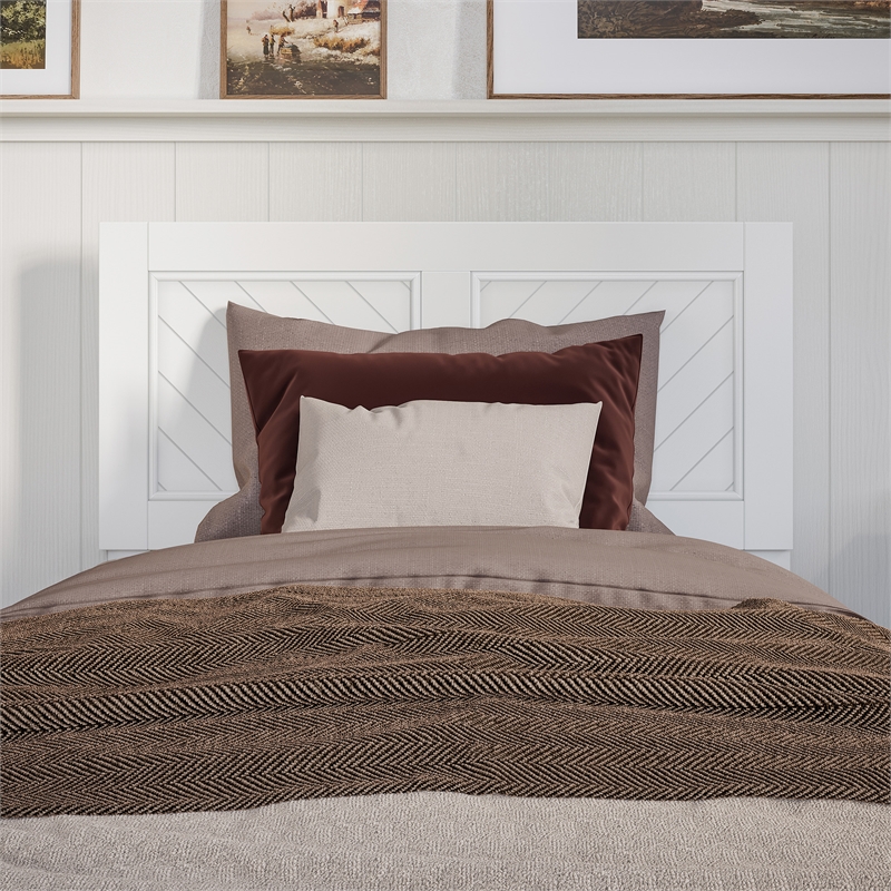 Canyon Twin XL Foundation Bed Frame with Matching Footboard in White
