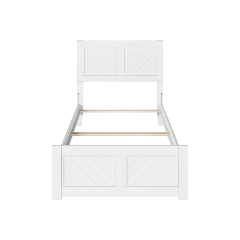 Canyon Twin XL Foundation Bed Frame with Matching Footboard in White