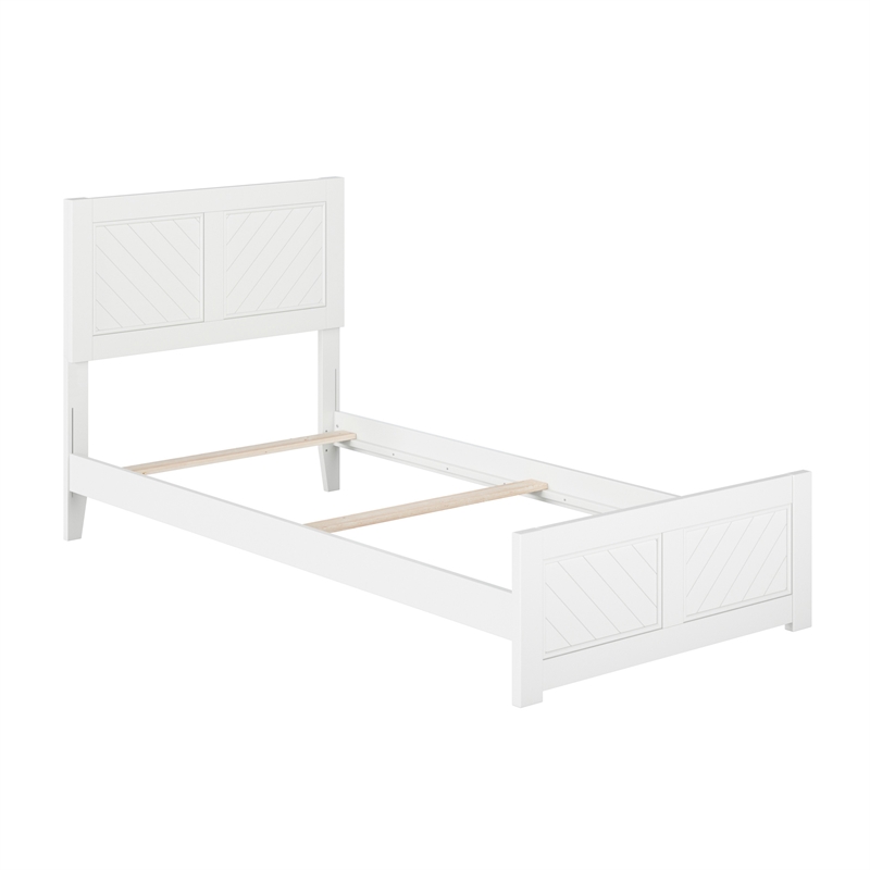 Canyon Twin XL Foundation Bed Frame with Matching Footboard in White