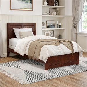 Canyon Twin XL Foundation Bed Frame with Matching Footboard in Walnut