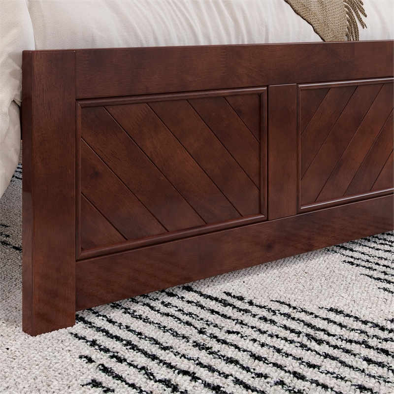 Canyon Twin XL Foundation Bed Frame with Matching Footboard in Walnut