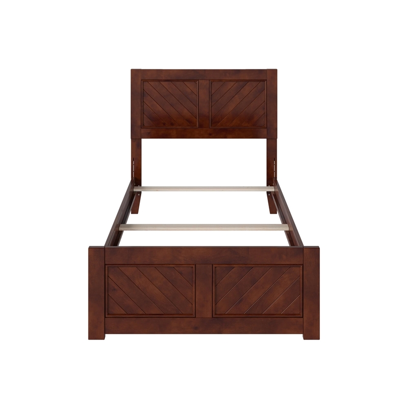 Canyon Twin XL Foundation Bed Frame with Matching Footboard in Walnut