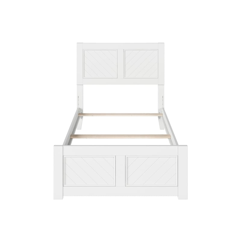 Canyon Twin Foundation Bed Frame with Matching Footboard in White