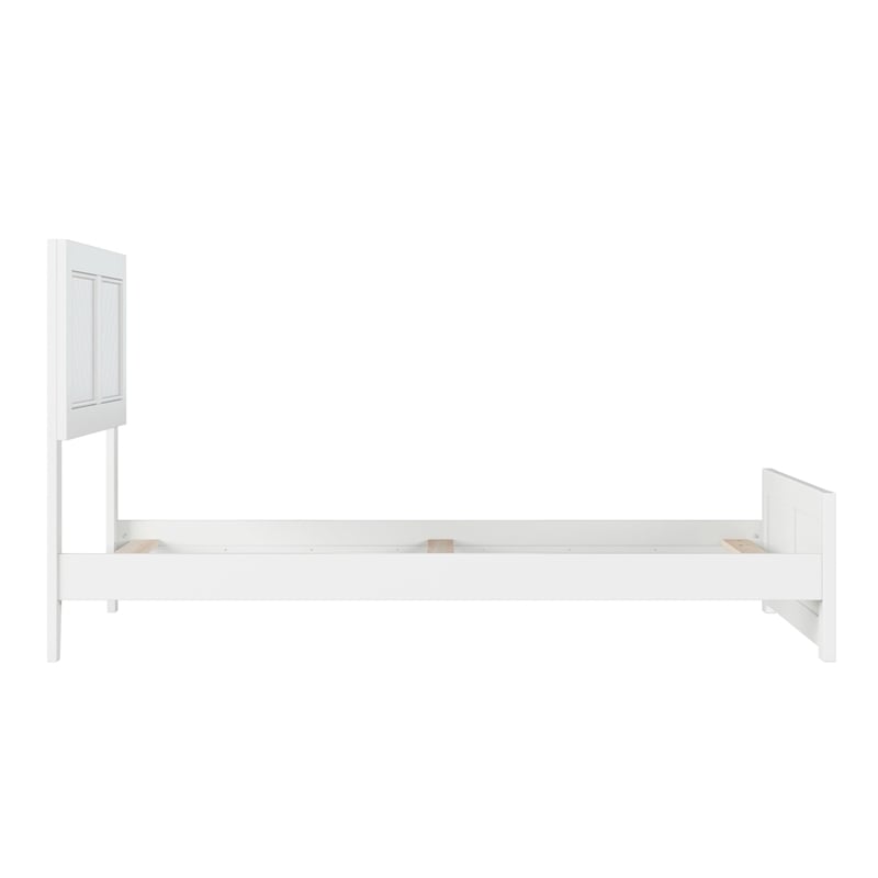 Canyon Twin Foundation Bed Frame with Matching Footboard in White