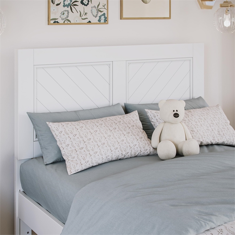 Canyon Twin Storage Wood Platform Bed with Matching Footboard in White
