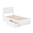 Canyon Twin Storage Wood Platform Bed with Matching Footboard in White
