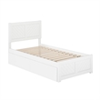 Canyon Twin Storage Wood Platform Bed with Matching Footboard in White