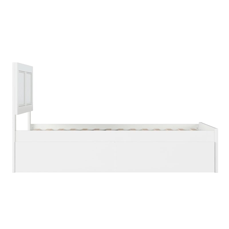 Canyon Twin Storage Wood Platform Bed with Matching Footboard in White