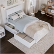 Canyon Twin Storage Wood Platform Bed with Matching Footboard in White