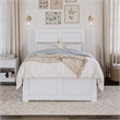 Canyon Twin Storage Wood Platform Bed with Matching Footboard in White