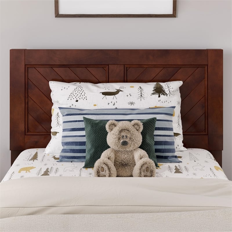 Canyon Twin Storage Wood Platform Bed with Matching Footboard in Walnut