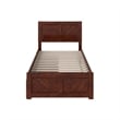 Canyon Twin Storage Wood Platform Bed with Matching Footboard in Walnut