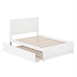 Canyon Full Wood Platform Bed with Matching Footboard & Twin Trundle in White