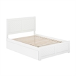 Canyon Full Wood Platform Bed with Matching Footboard & Twin Trundle in White
