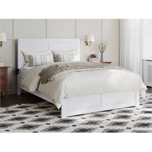 afi canyon wood full foundation bed frame with matching footboard in white