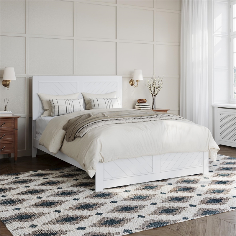 Canyon Full Foundation Bed Frame with Matching Footboard in White