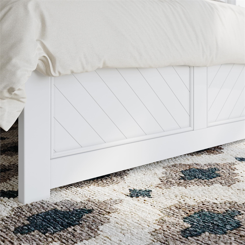 Canyon Full Foundation Bed Frame with Matching Footboard in White