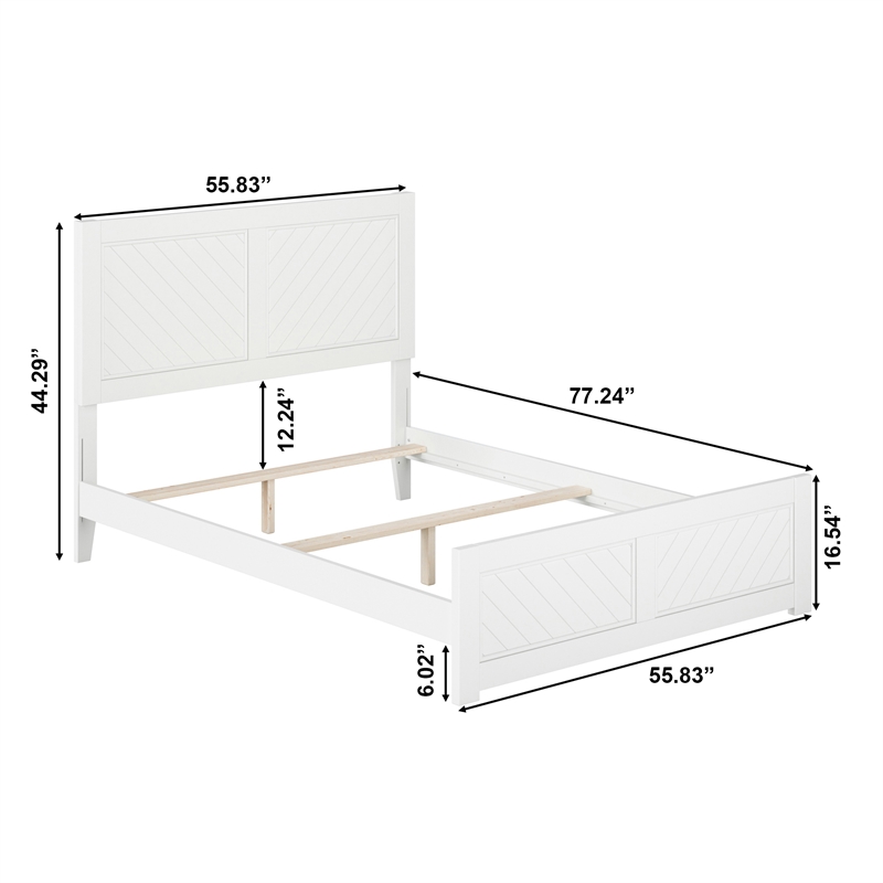 Canyon Full Foundation Bed Frame with Matching Footboard in White