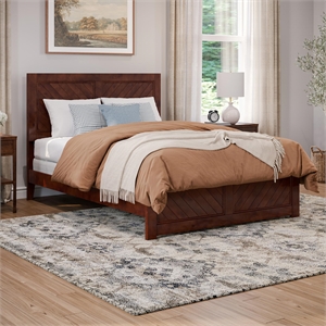 Canyon Full Foundation Bed Frame with Matching Footboard in Walnut