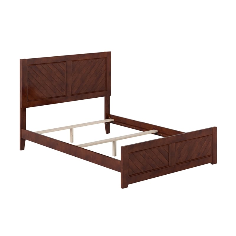 Canyon Full Foundation Bed Frame with Matching Footboard in Walnut
