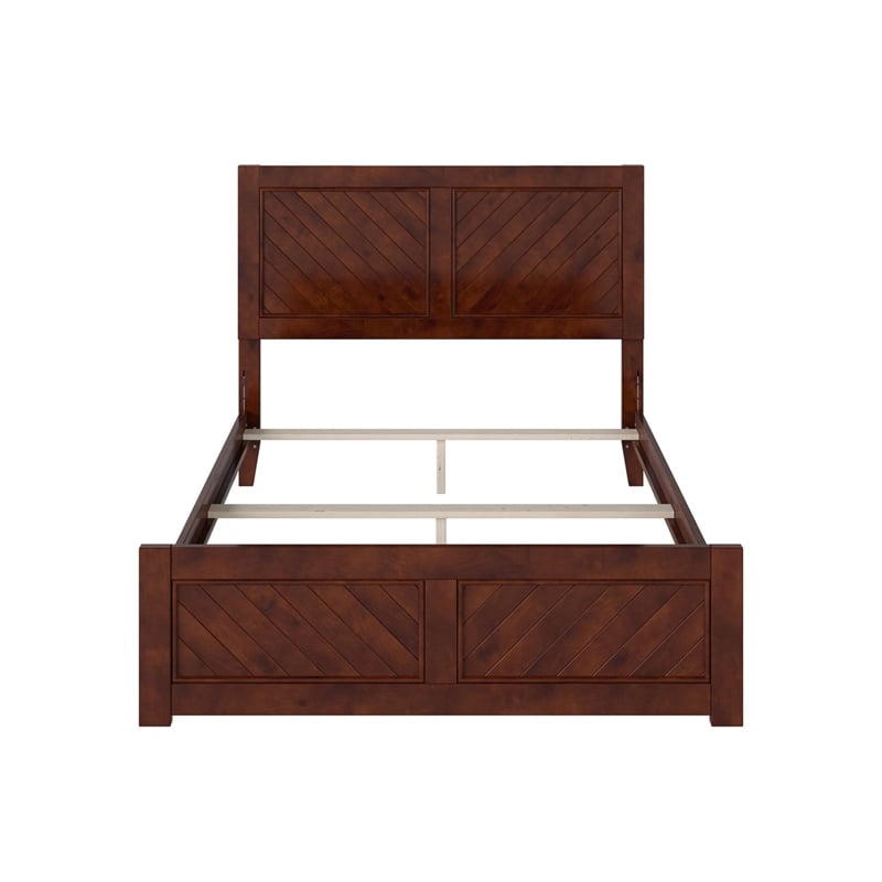 Canyon Full Foundation Bed Frame with Matching Footboard in Walnut
