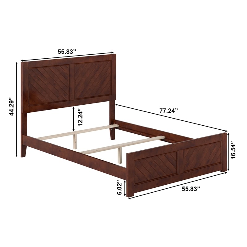 Canyon Full Foundation Bed Frame with Matching Footboard in Walnut