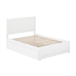 Canyon Full Wood Platform Bed with Matching Footboard & Full Trundle in White