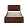 Canyon Full Wood Platform Bed with Matching Footboard & Full Trundle in Walnut