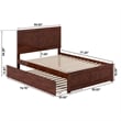 Canyon Full Wood Platform Bed with Matching Footboard & Full Trundle in Walnut