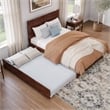 Canyon Full Wood Platform Bed with Matching Footboard & Full Trundle in Walnut